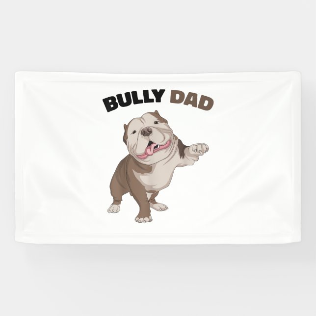 American Bully Dad Dog Owner Father Funny Men  Banner (Horizontal)