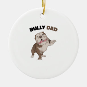 American Bully Dad Dog Owner Father Funny Men Ceramic Tree Decoration