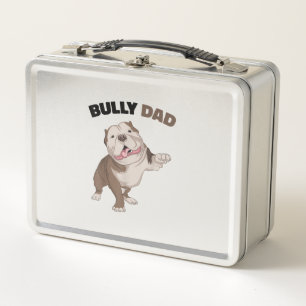 American Bully Dad Dog Owner Father Funny Men Metal Lunch Box
