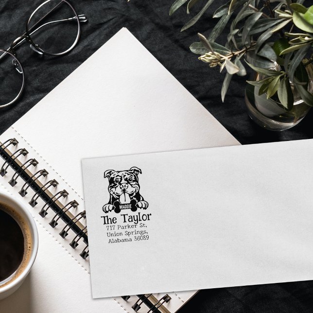 American Bully Dog, Custom Return Address,  Rubber Stamp (Creator Uploaded)