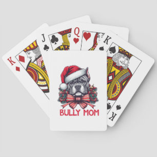 American Bully Dog Mum Christmas Dog Lover gift Playing Cards