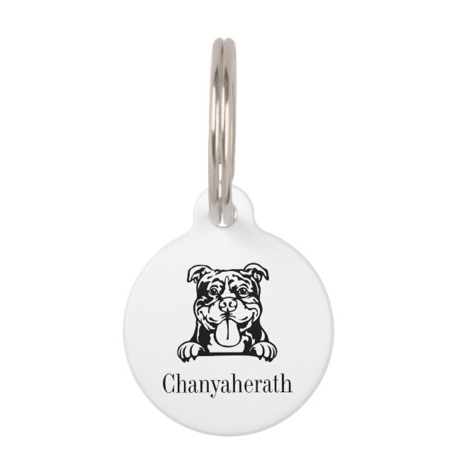 american bully dog personalised name tags (Front)