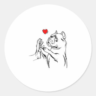 American Bully Love Cute Pitbull Dog Mum Funny Gir Classic Round Sticker