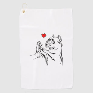 American Bully Love Cute Pitbull Dog Mum Funny Gir Golf Towel