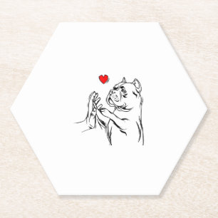 American Bully Love Cute Pitbull Dog Mum Funny Gir Paper Coaster