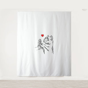 American Bully Love Cute Pitbull Dog Mum Funny Gir Tapestry