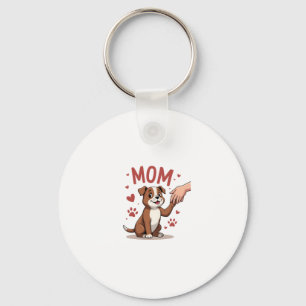 American Bully Mom Cute Dog Mama Funny Women Key Ring