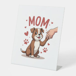 American Bully Mom Cute Dog Mama Funny Women Pedestal Sign