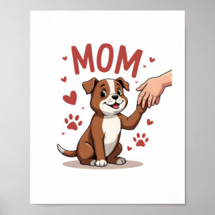 American Bully Mom Cute Dog Mama Funny Women Poster