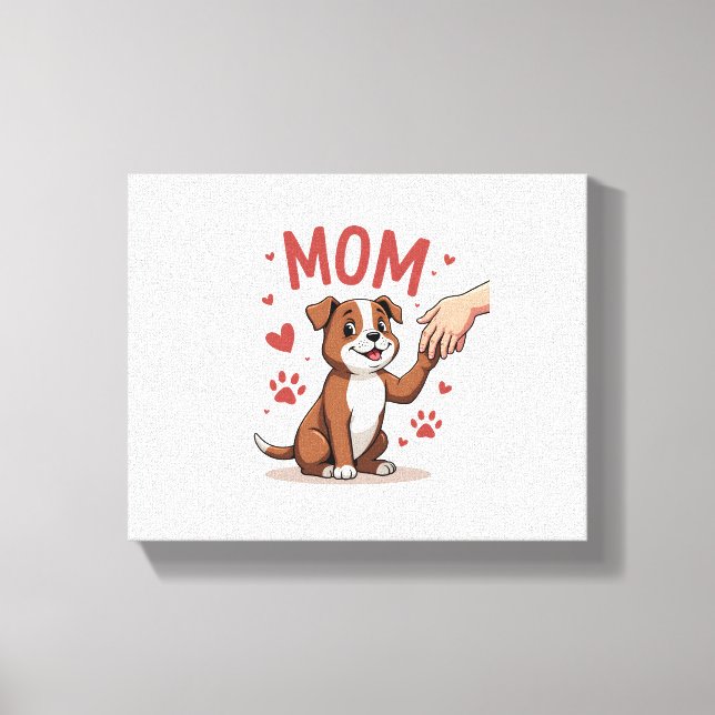 American Bully Mum Cute Dog Mama Funny Women Canvas Print (Front)