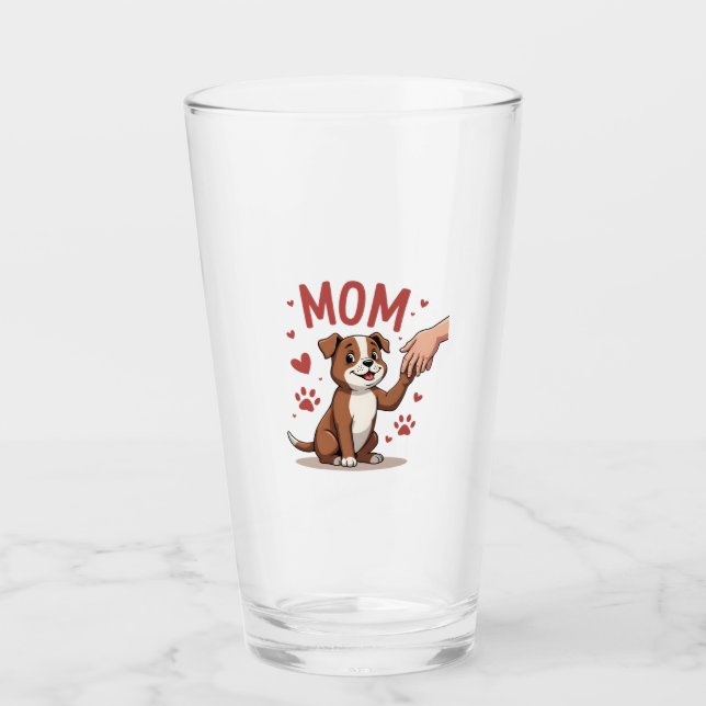 American Bully Mum Cute Dog Mama Funny Women Glass (Front)