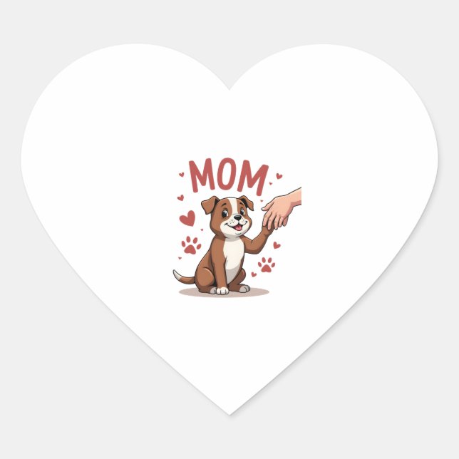 American Bully Mum Cute Dog Mama Funny Women Heart Sticker (Front)