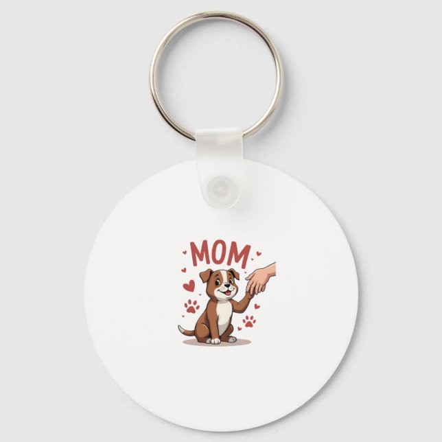 American Bully Mum Cute Dog Mama Funny Women Key Ring (Front)