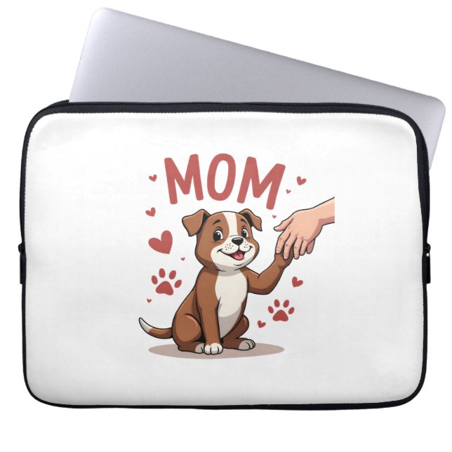 American Bully Mum Cute Dog Mama Funny Women Laptop Sleeve (Front)