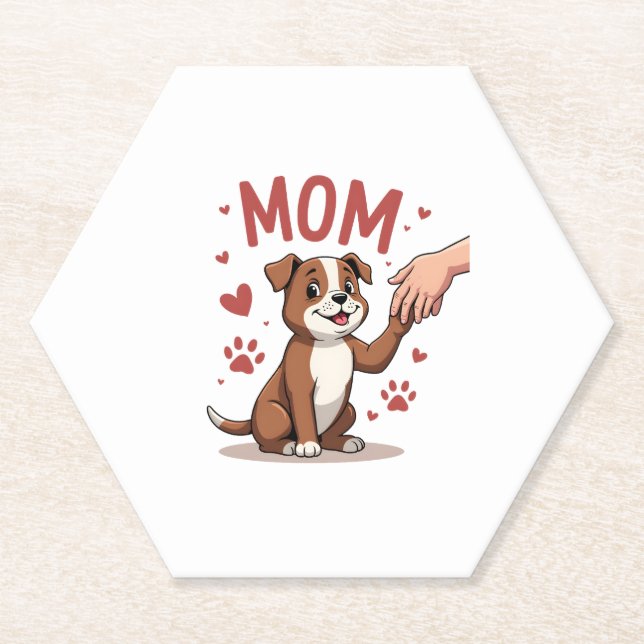 American Bully Mum Cute Dog Mama Funny Women Paper Coaster (Front)