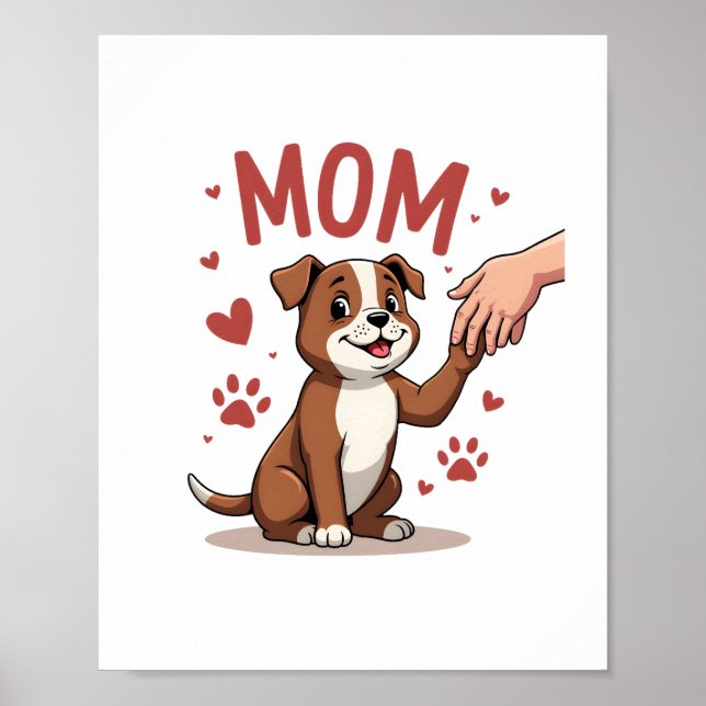 American Bully Mum Cute Dog Mama Funny Women Poster (Front)