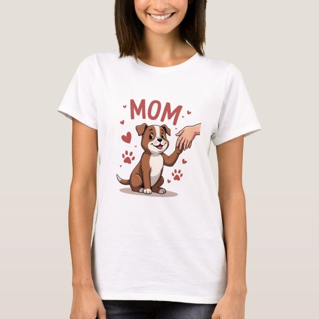 American Bully Mum Cute Dog Mama Funny Women T-Shirt (Front)