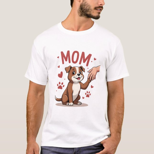 American Bully Mum Cute Dog Mama Funny Women T-Shirt (Front)