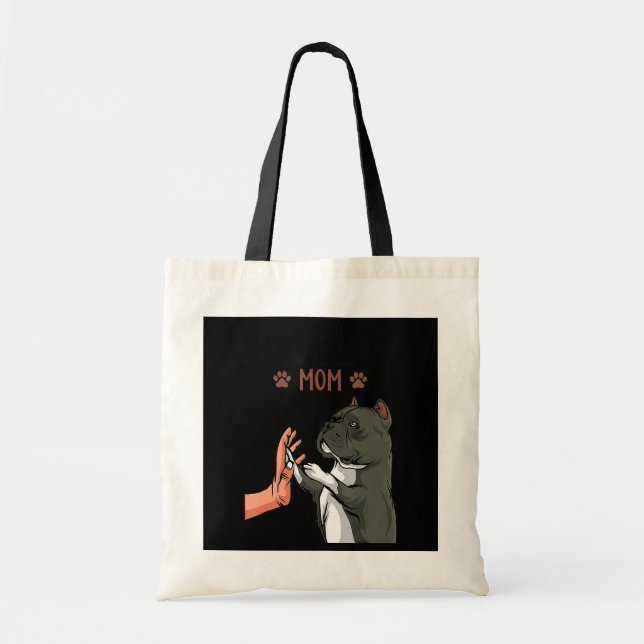 American Bully Mum Cute Dog Mama Funny Women  Tote Bag (Front)