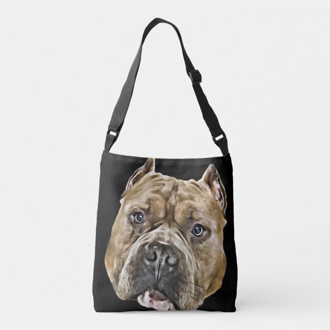 American Bully pitbull dog tote bag (Back)