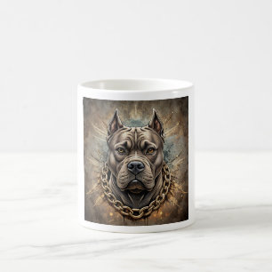American Bully Pitbull with Gold Chain Coffee Mug