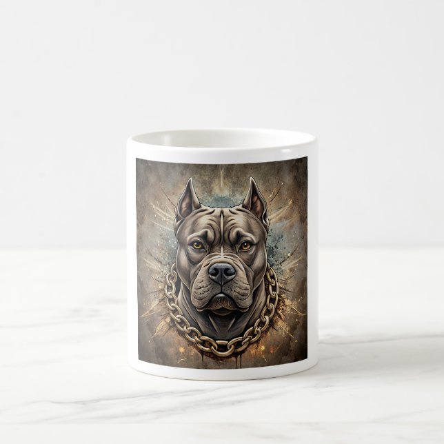 American Bully Pitbull with Gold Chain Coffee Mug (Center)
