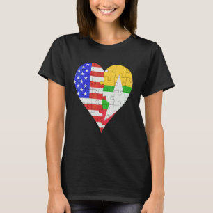 American Burmese Flag Heart T-Shirt