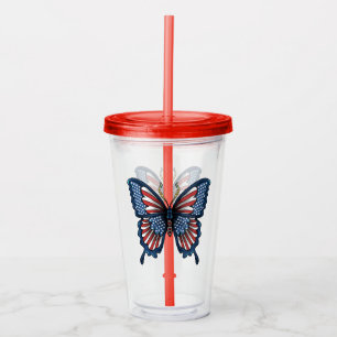 American Butterfly T-Shirt Grocery Bag Acrylic Tumbler