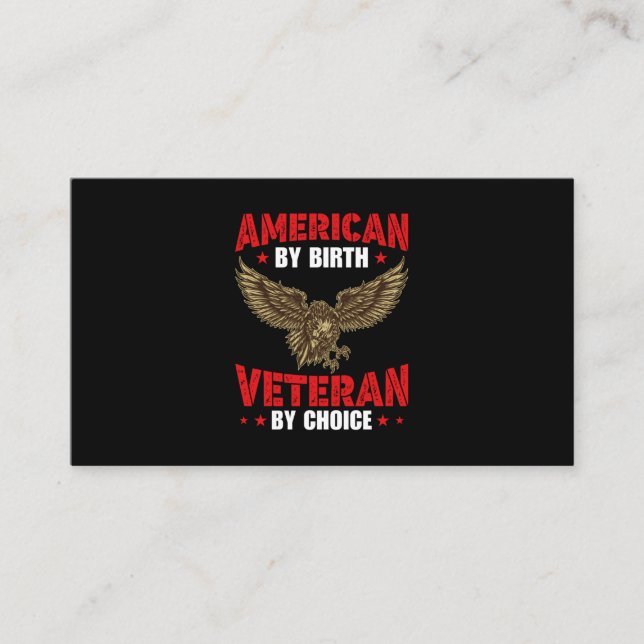 American By Birth Veteran Business Card (Front)