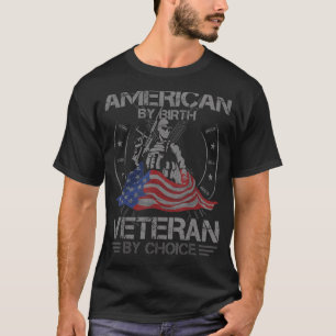 American By Birth Veteran By Choice  Retro Proud V T-Shirt
