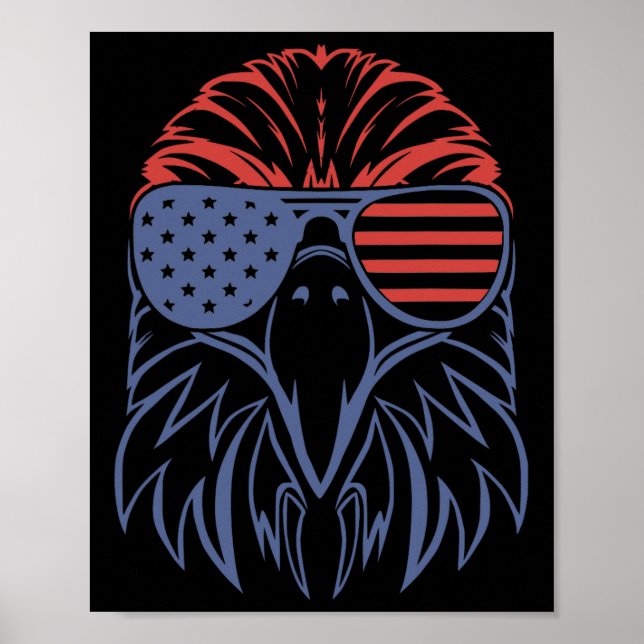 American Byld Eagle Usa Flag Shirt 4th Of July Eag Poster (Front)