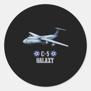 American C-5 Galaxy Military Transrt Aircraft Classic Round Sticker