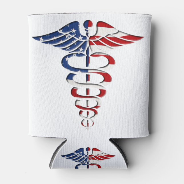 American Caduceus Can Cooler (Front)