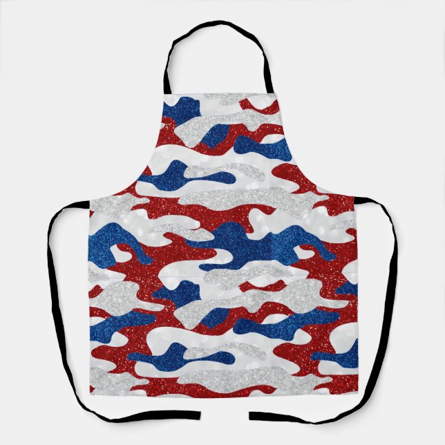 American Camo July 4th Glitter Apron (Front)