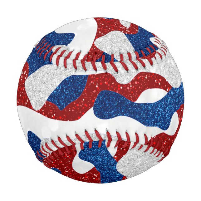 American Camo July 4th Glitter Baseball (Front)