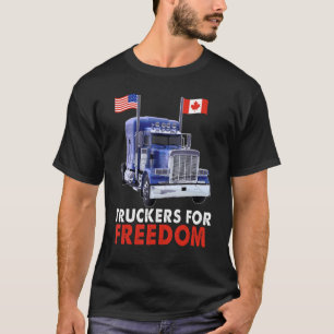 American Canada Flag Freedom Convoy 2022 TRUCKER D T-Shirt
