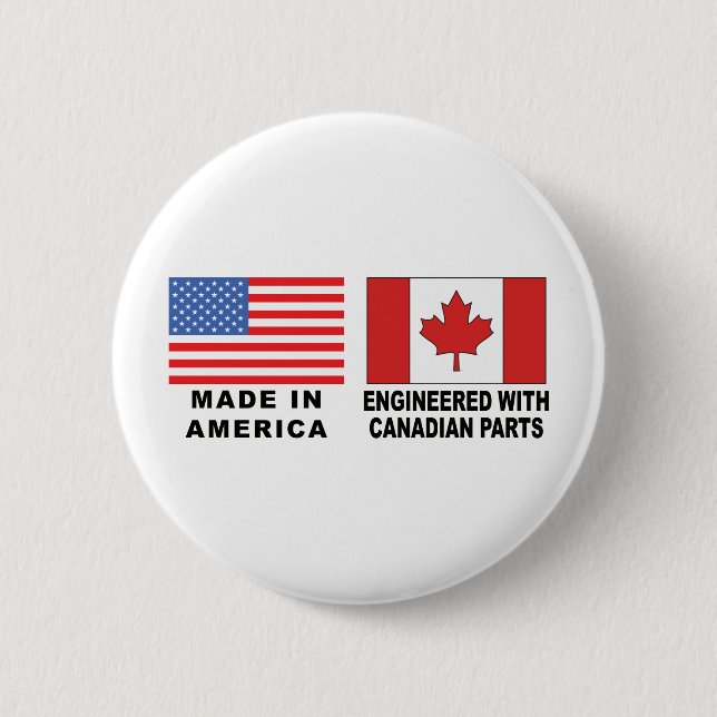 American Canadian 6 Cm Round Badge (Front)