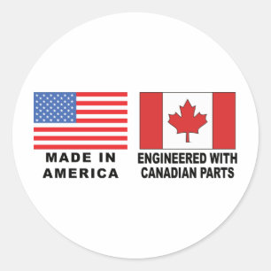 American Canadian Classic Round Sticker
