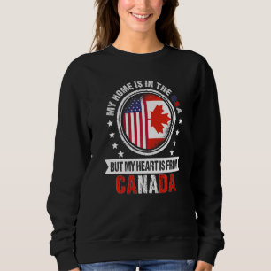 American Canadian Flag Heart from Canada American  Sweatshirt