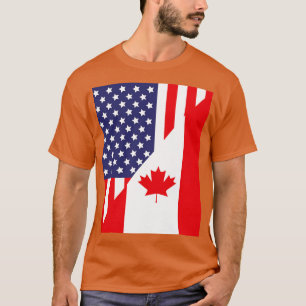 American Canadian Friendship US Flag Canada T-Shirt