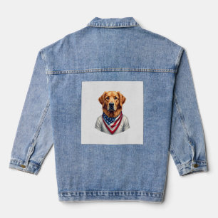 American Canine Golden Retriever Vintage Tee Denim Jacket
