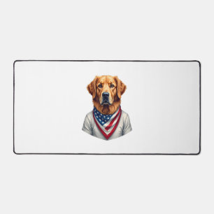 American Canine Golden Retriever Vintage Tee Desk Mat