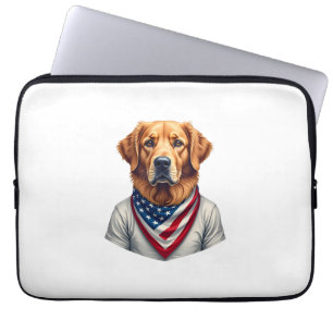 American Canine Golden Retriever Vintage Tee Laptop Sleeve