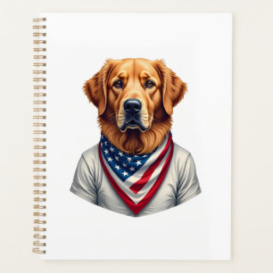 American Canine Golden Retriever Vintage Tee Planner