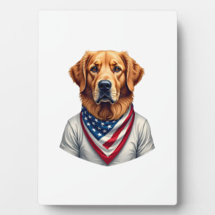 American Canine Golden Retriever Vintage Tee Plaque