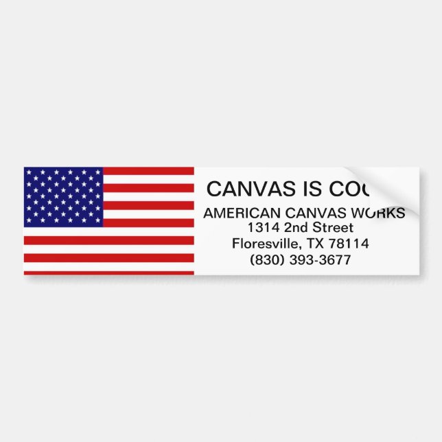 AMERICAN CANVAS WORKS BUMPER STICKER (Front)