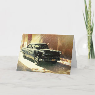 American car in Havana, Cuba greetings card. Card
