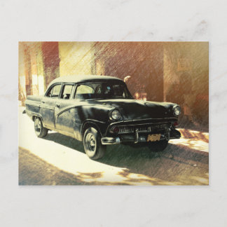 American car in Havana, Cuba postcard