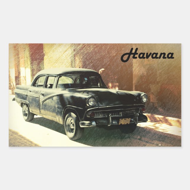 American car in old Havana, Cuba sticker (Front)