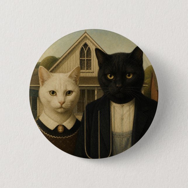 American Cathic 6 Cm Round Badge (Front)